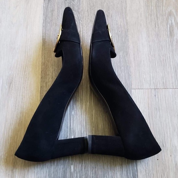 STUART WEITZMAN SUEDE BUCKLE SHOES - Picture 8 of 14